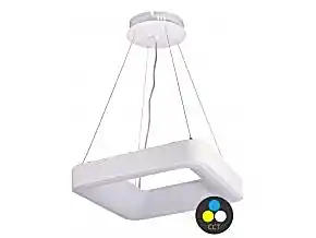 Bílé závěsné LED svítidlo hranaté 400x400mm 32W CCT