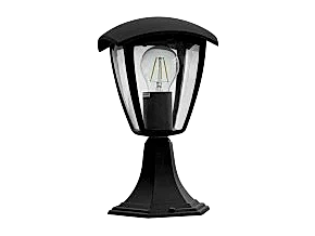 Černá zahradní lampa pro LED žárovku E27 29cm