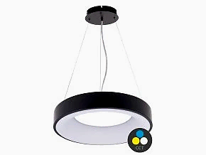 Černé závěsné LED svítidlo kulaté 380mm 32W CCT